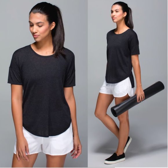 Lululemon Daya Knit Tee Heathered Black - Picture 7 of 7